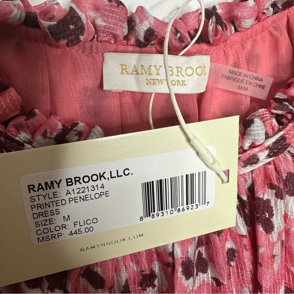 NWT Ramy Brook Printed Penelope Ruffle Mini Dress Size Medium - Picture 12 of 13